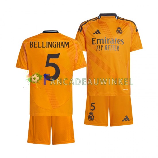 Real Madrid Wedstrijdshirt met Korting BELLINGHAM 5 Uit Kind 2024-25 Korte Mouw