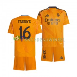 Real Madrid Wedstrijdshirt met Korting ENDRICK 16 Uit Kind 2024-25 Korte Mouw
