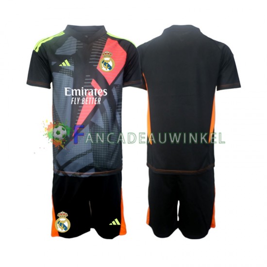 Real Madrid Wedstrijdshirt met Korting Keepersshirt Uit Zwart Kind 2024-25 Korte Mouw