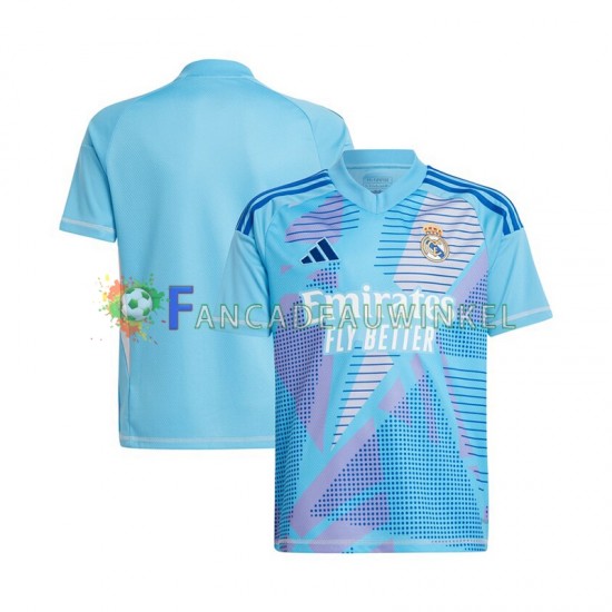 Real Madrid Wedstrijdshirt met Korting Keepersshirt Thuis Blauw Heren 2024-25 Korte Mouw