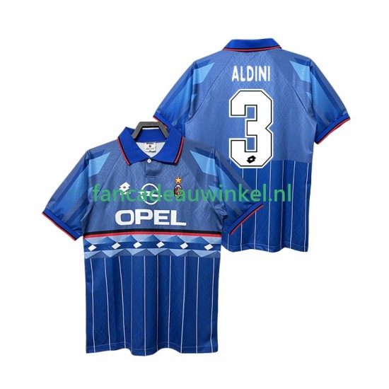 AC Milan Wedstrijdshirt met Korting ALDINI 3 1995 1996 Retro Uit Heren Korte Mouw