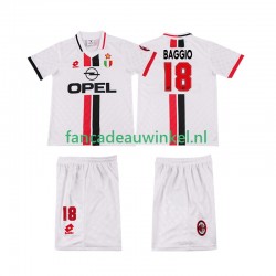 AC Milan Wedstrijdshirt met Korting BAGGIO 18 1996 1997 Retro Uit Kind Korte Mouw