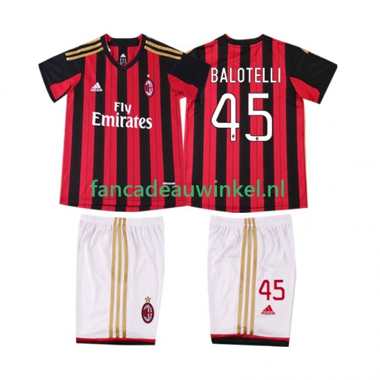 AC Milan Wedstrijdshirt met Korting BALOTELL 45 2013 2014 Retro Thuis Kind Korte Mouw