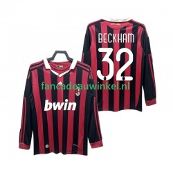 AC Milan Wedstrijdshirt met Korting BECKHAM 32 2009 Retro Thuis Heren 2010 Lange Mouw