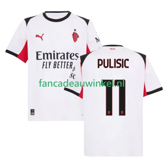 AC Milan Wedstrijdshirt met Korting Christian Pulisic 11 Uit Heren 2025-26 Korte Mouw