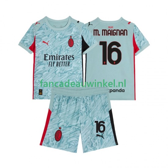 AC Milan Wedstrijdshirt met Korting Mike Maignan 16 Keepersshirt Thuis Kind 2025-26 Korte Mouw