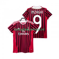 AC Milan Wedstrijdshirt met Korting INZAGHI 9 2012 Retro Thuis Heren 2011 Korte Mouw