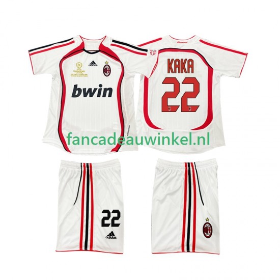 AC Milan Wedstrijdshirt met Korting KAKA 22 2007 Retro Uit Kind 2006 Korte Mouw
