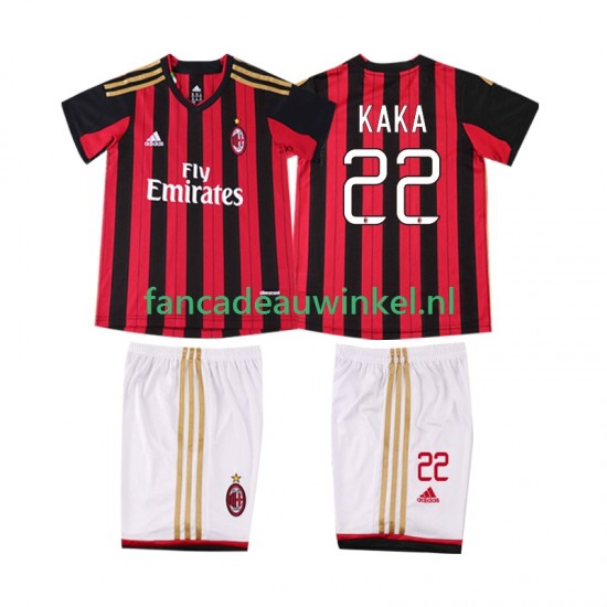 AC Milan Wedstrijdshirt met Korting KAKA 22 2013 2014 Retro Thuis Kind Korte Mouw