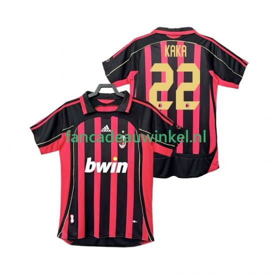 AC Milan Wedstrijdshirt met Korting KAKA 22 2007 Retro Thuis Heren 2006 Korte Mouw