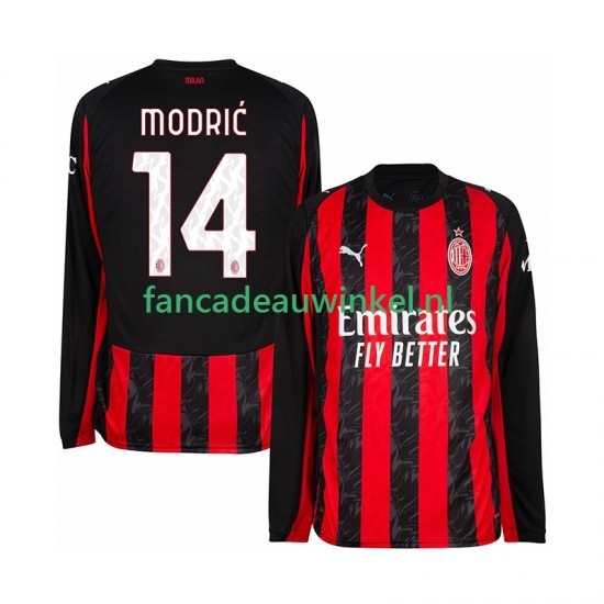 AC Milan Wedstrijdshirt met Korting Modrić Luca 14 Thuis Heren 2025-26 Lange Mouw