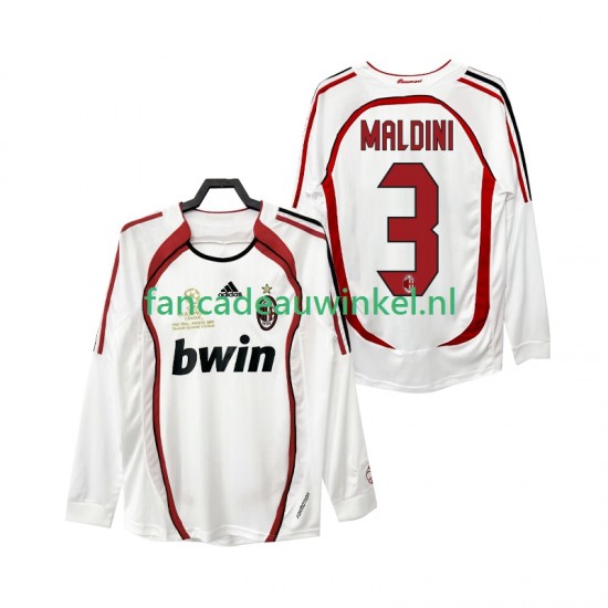 AC Milan Wedstrijdshirt met Korting MALDINI 3 2007 Retro Uit Heren 2006 Lange Mouw