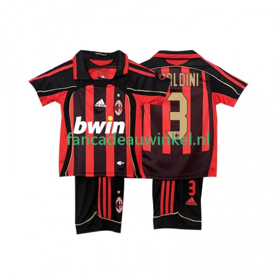 AC Milan Wedstrijdshirt met Korting MALDINI 3 2007 Retro Thuis Kind 2006 Korte Mouw