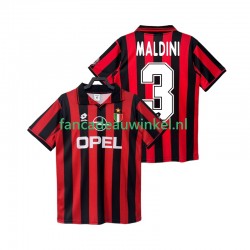 AC Milan Wedstrijdshirt met Korting MALDINI 3 1996 1997 Retro Thuis Heren Korte Mouw