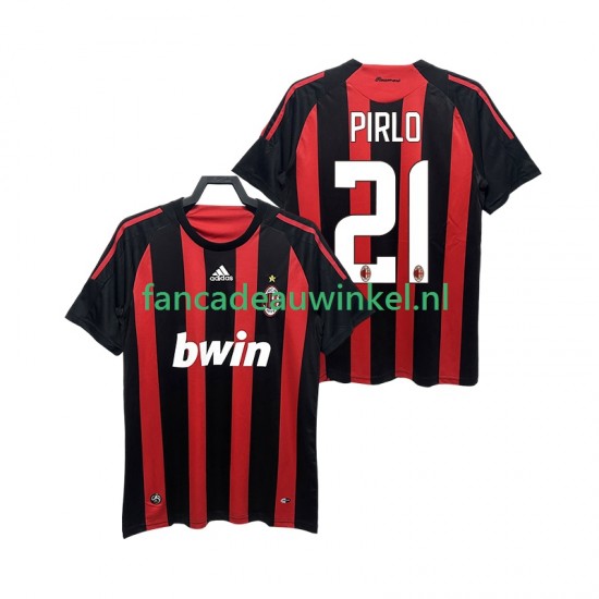 AC Milan Wedstrijdshirt met Korting RIRLO 21 2009 Retro Thuis Heren 2008 Korte Mouw