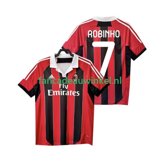 AC Milan Wedstrijdshirt met Korting ROBINHO 7 2012 2013 Retro Thuis Heren Korte Mouw
