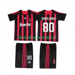 AC Milan Wedstrijdshirt met Korting RONALDINHO 80 2009 Retro Thuis Kind 2008 Korte Mouw