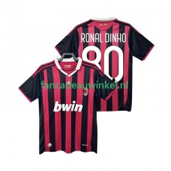 AC Milan Wedstrijdshirt met Korting RONALDINHO 80 2009 Retro Thuis Heren 2010 Korte Mouw