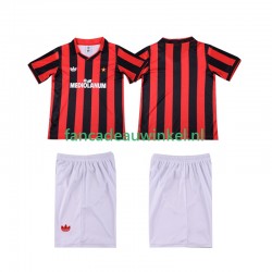 AC Milan Wedstrijdshirt met Korting 1990 1991 Retro Thuis Kind Korte Mouw