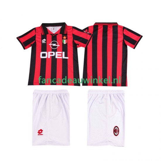 AC Milan Wedstrijdshirt met Korting 1996 1997 Retro Thuis Kind Korte Mouw