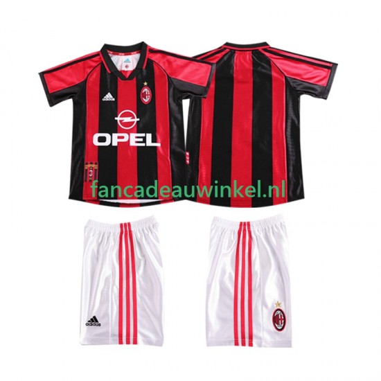 AC Milan Wedstrijdshirt met Korting Retro Thuis Kind 1998 1999 Korte Mouw