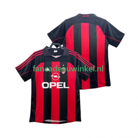 AC Milan Wedstrijdshirt met Korting 2000 Retro Thuis Heren 2002 Korte Mouw