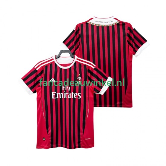 AC Milan Wedstrijdshirt met Korting 2012 Retro Thuis Heren 2011 Korte Mouw