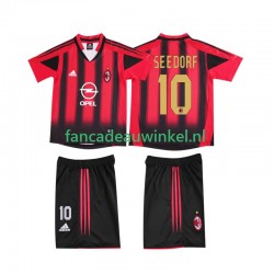 AC Milan Wedstrijdshirt met Korting SEEDORF 10 2005 Retro Thuis Kind 2004 Korte Mouw