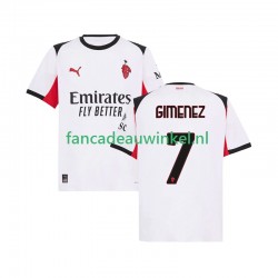 AC Milan Wedstrijdshirt met Korting Santiago Gimenez 7 Uit Heren 2025-26 Korte Mouw