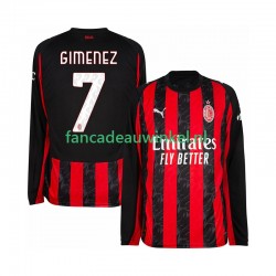 AC Milan Wedstrijdshirt met Korting Santiago Gimenez 7 Thuis Heren 2025-26 Lange Mouw