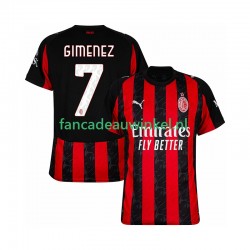 AC Milan Wedstrijdshirt met Korting Santiago Gimenez 7 Thuis Heren 2025-26 Korte Mouw