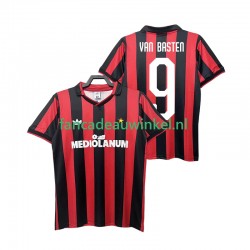 AC Milan Wedstrijdshirt met Korting VAN BASTEN 9 1990 1991 Retro Thuis Heren Korte Mouw