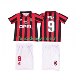 AC Milan Wedstrijdshirt met Korting WEAH 9 1996 1997 Retro Thuis Kind Korte Mouw