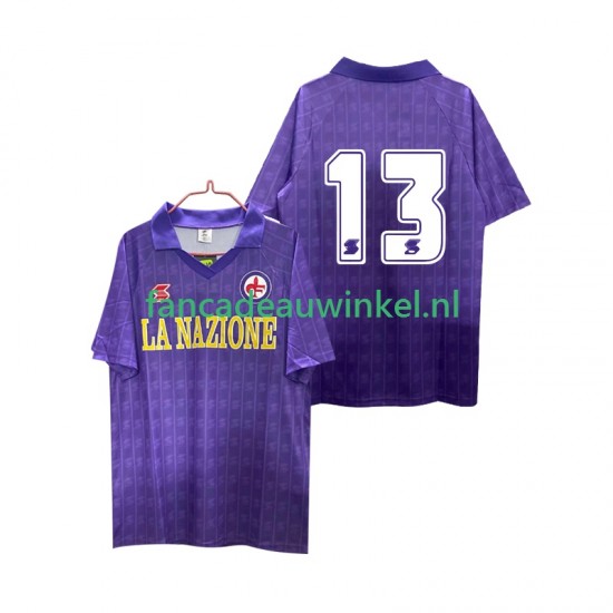 Fiorentina Wedstrijdshirt met Korting 13 1989 1990 Retro Thuis Heren Korte Mouw