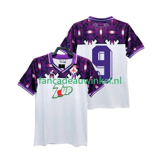 Fiorentina Wedstrijdshirt met Korting 9 1992 1993 Retro Uit Heren Korte Mouw