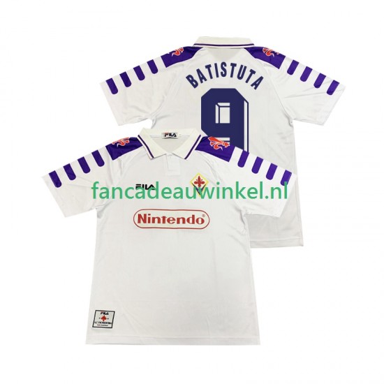 Fiorentina Wedstrijdshirt met Korting BASTUTA 9 Retro Uit Heren 1998 1999 Korte Mouw