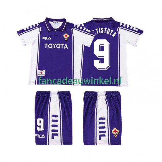 Fiorentina Wedstrijdshirt met Korting BASTUTA 9 2000 Retro Thuis Kind 1999 Korte Mouw