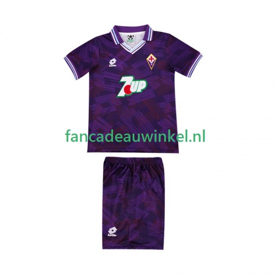 Fiorentina Wedstrijdshirt met Korting 1992 1993 Retro Thuis Kind Korte Mouw