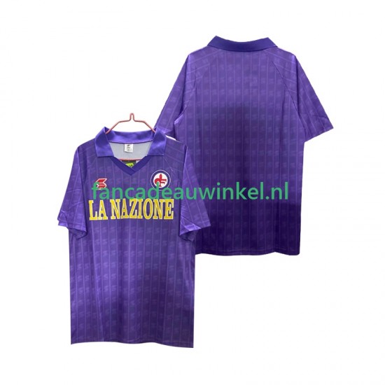 Fiorentina Wedstrijdshirt met Korting 1989 1990 Retro Thuis Heren Korte Mouw