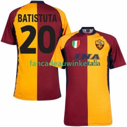 AS Roma Wedstrijdshirt met Korting Batistuta 20 2000 2001 Retro Thuis Heren Korte Mouw