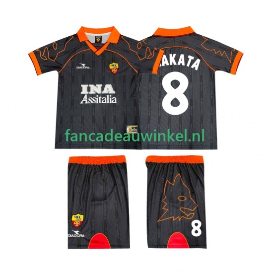 AS Roma Wedstrijdshirt met Korting NAKATA 8 2000 Retro Uit Kind 1999 Korte Mouw