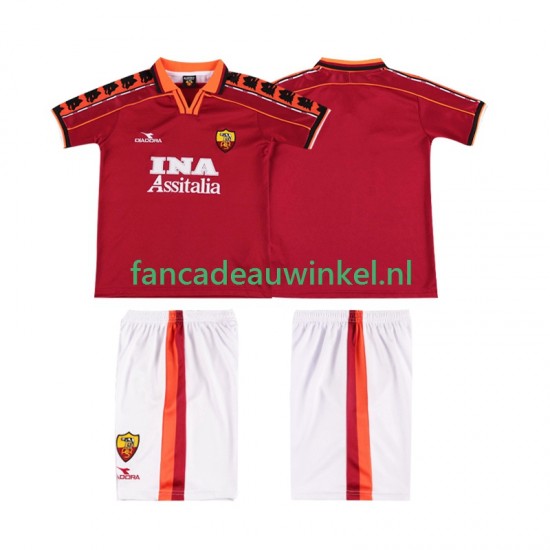 AS Roma Wedstrijdshirt met Korting Retro Thuis Kind 1998 1999 Korte Mouw