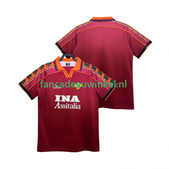 AS Roma Wedstrijdshirt met Korting Retro Thuis Heren 1998 1999 Korte Mouw