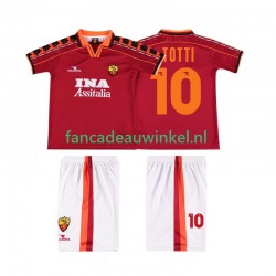 AS Roma Wedstrijdshirt met Korting TOTTI 10 Retro Thuis Kind 1998 1999 Korte Mouw