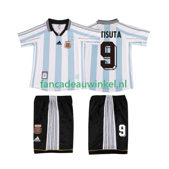 Argentinië Wedstrijdshirt met Korting BATISUTA 9 Retro Thuis Kind 1998 Korte Mouw