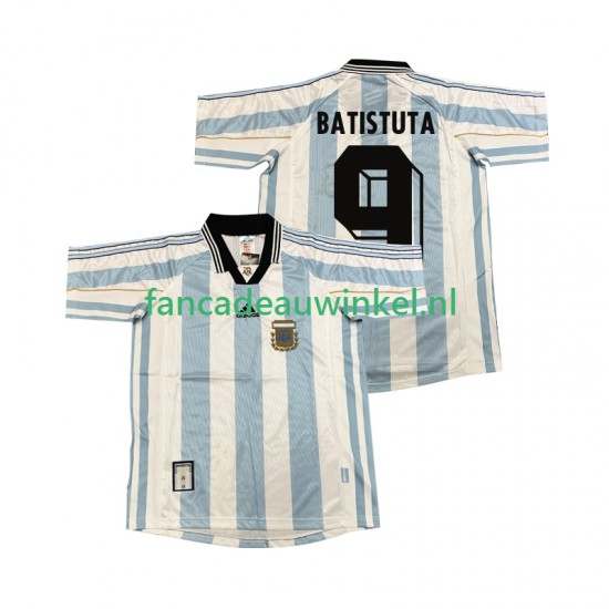 Argentinië Wedstrijdshirt met Korting BATISUTA 9 Retro Thuis Heren 1998 Korte Mouw