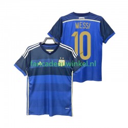 Argentinië Wedstrijdshirt met Korting Lionel Messi 10 2014 Retro Uit Heren Korte Mouw