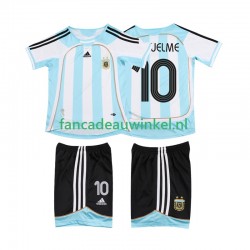 Argentinië Wedstrijdshirt met Korting RIQUELME 10 2007 Retro Thuis Kind 2006 Korte Mouw