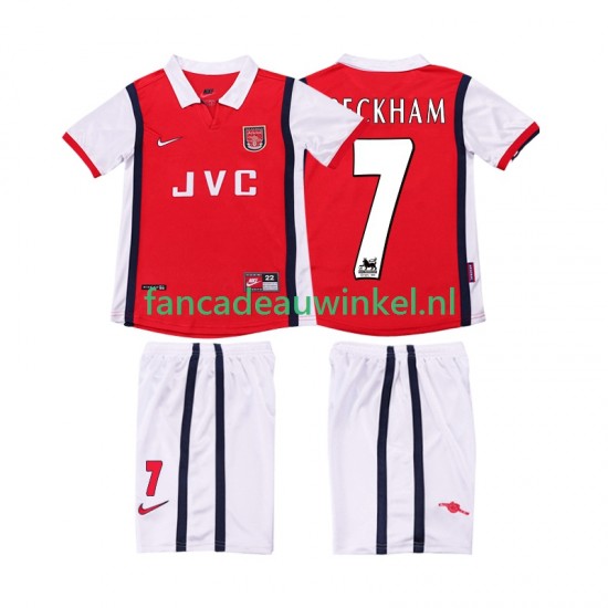 Arsenal Wedstrijdshirt met Korting BECKHAM 7 Retro Thuis Kind 1998 1999 Korte Mouw