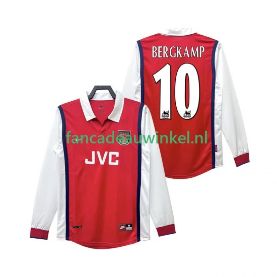 Arsenal Wedstrijdshirt met Korting BERGKAMP 10 Retro Thuis Heren 1998 1999 Lange Mouw